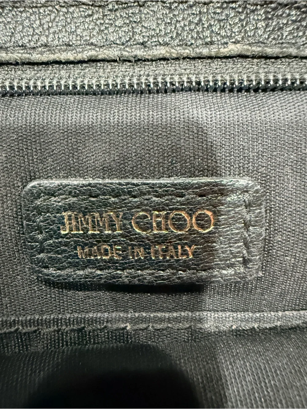 Jimmy Choo Black Leather Grommet Buckle Shoulder Bag Made in Italy
